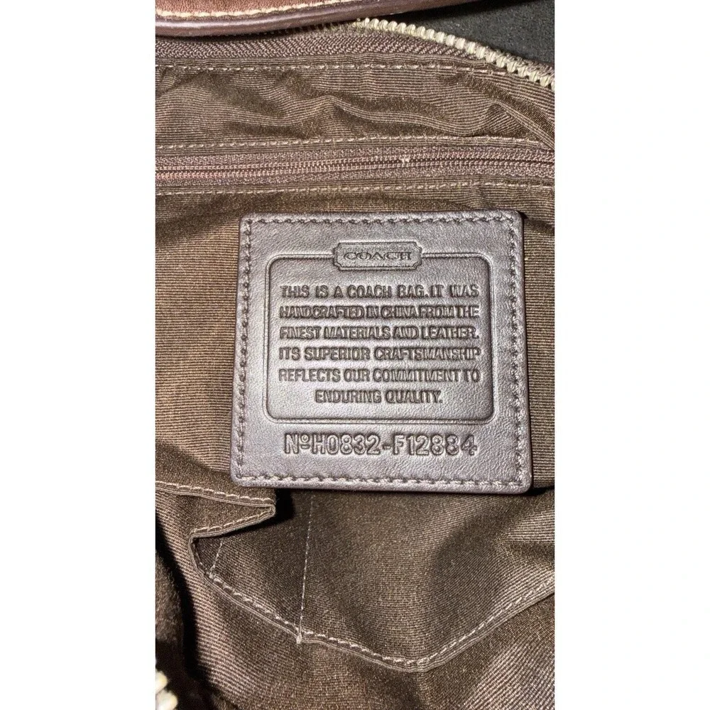 Coach Red And Brown Hobo vintage Y2K Signature C Jacquard